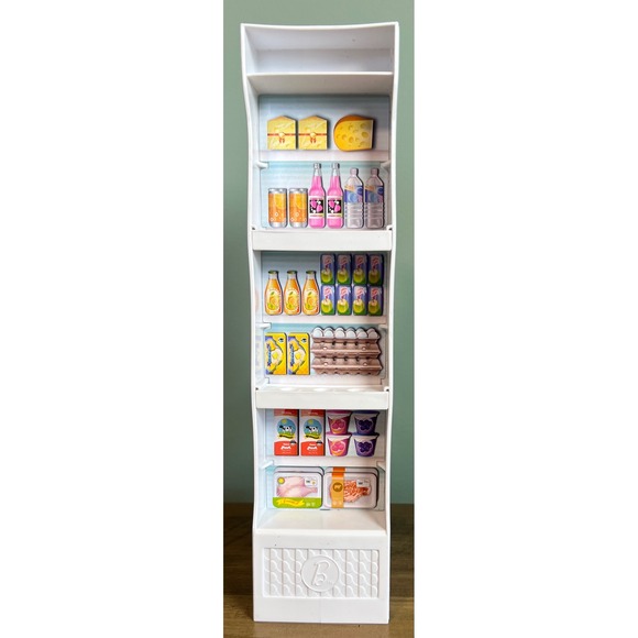 Barbie Grocery Store Shelving Unit with Hanging Scale White Supermarket Playset - Picture 2 of 4